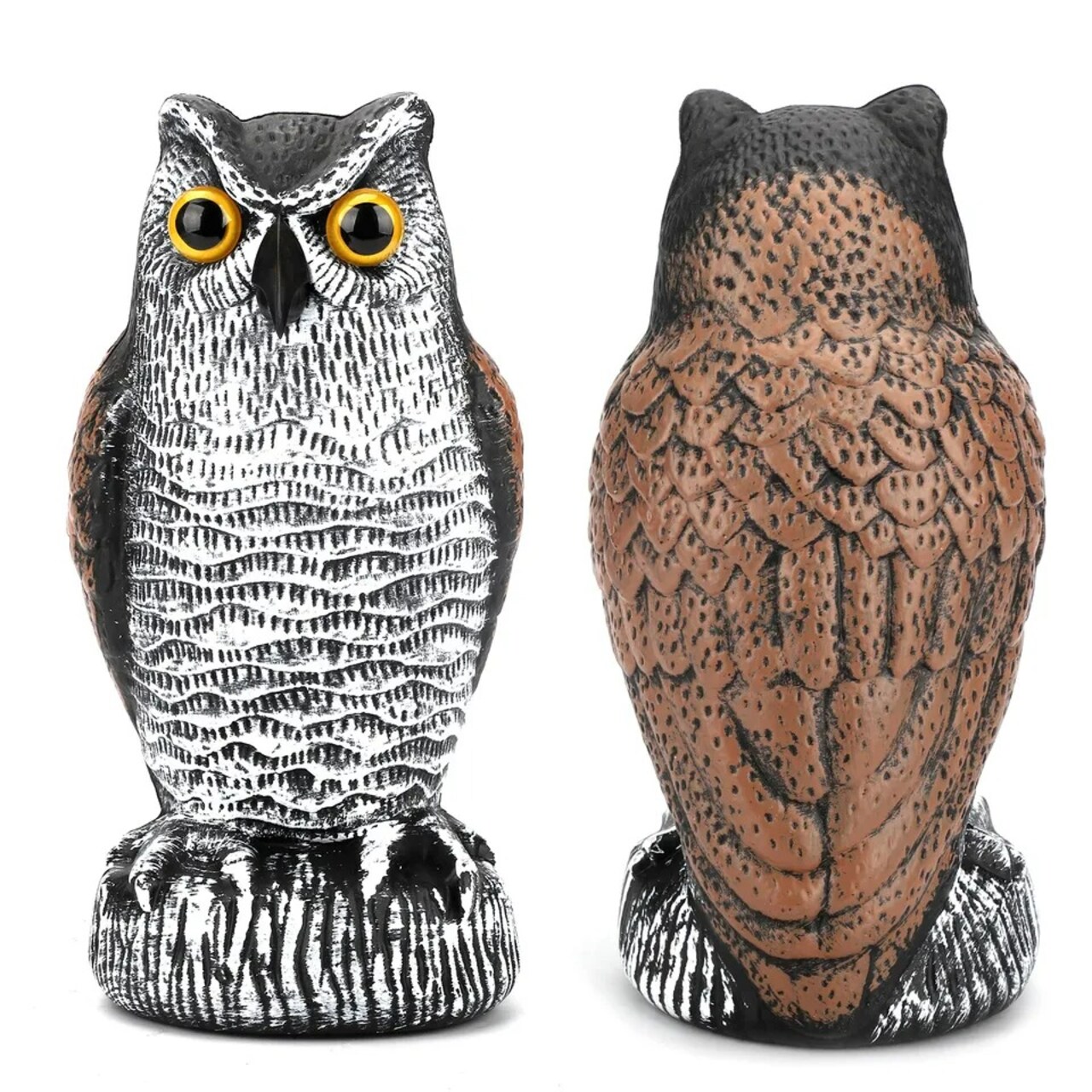 Realistic Owl Decoy Protect Garden Yard Pest Repellent Birds Scarecrow Outdoor